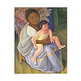  GEILEX Encadré. Tableaux célèbre de Diego Rivera. Nina avec poupée reproductions imprimées sur toile. Images modernes pour la décoration du salon. 80x110cm(31.5x43.3in) Cadre intérieur