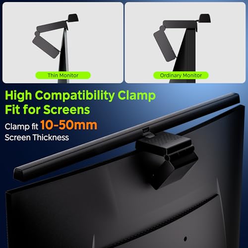 Image of Quntis Computer Monitor Lamp, 50CM Screen Monitor Light Bar for Eye Caring, e-Reading LED Desk Lamp with Auto-Dimming & Timing Function, Touch Control No Screen Glare Space Saving Home Office Lamp