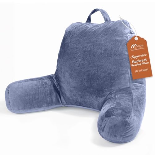 Image of Sasttie Reading Pillow for Bed, Back Pillow for Sitting Up, Grey Purple