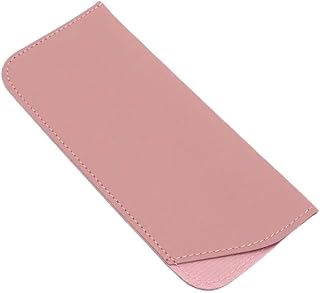 Funda protectora de cuero de color sólido para gafas de sol, gafas de lectura, funda protectora para gafas, accesorios, rosa, Talla única