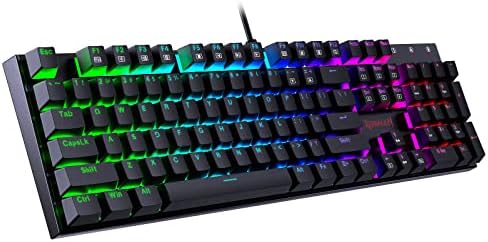 Redragon K551-N Mechanical Gaming Keyboard with Clicky Steel Aluminum Series Vara 104 Keys Wired Computer Keyboard for Windows PC Games (Black Not Backlit) image 2