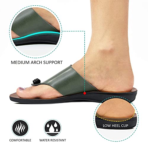 Comfortable Walking Summer Vacation Essentials Flat Sandals For Women (Us 06, Green) #TOP4