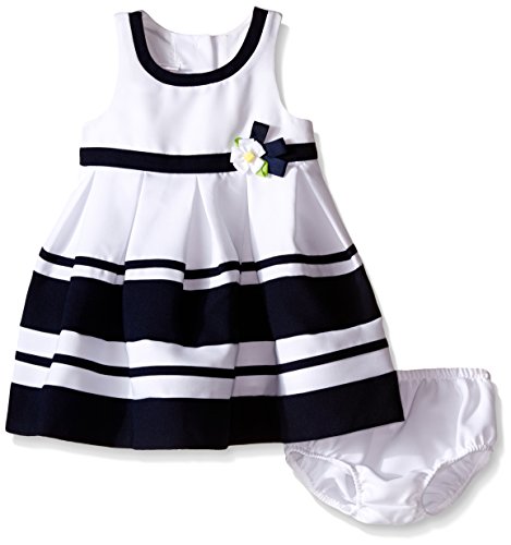 Bonnie Baby Baby Solid Banded Nautical Dress, Navy, 12 Months