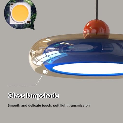 Lámpara de techo de metal y cristal transparente premium con LED de 3 tonos 5