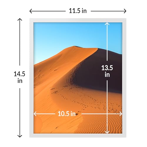 Image of LaVie Home 11x14 Picture Frame for Wall Display, 11x14 White Picture Frame with HD Plexiglas, 11 x 14 Poster Frame 1 Pack, Display Frame for Vertical or Horizontal, Classic Collection