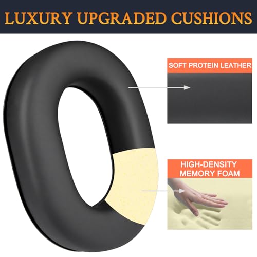 SOULWIT Replacement Earpads para David Clark H10-60/H10-20/H10-13.4/H10-76/H10-30/H10-13S, Almohadillas con cuero proteico suave y espuma viscoelástica de alta densidad - Negro miniatura 5