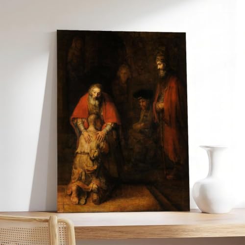 Toile Rembrandt Le Retour du fils prodigue pour déco salon et bureau élégant