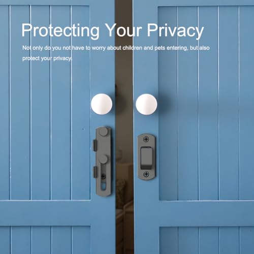 2PCS Barn Door Lock, 180 Degree Flip Sliding Barn Door Latches, Gate Latch for Barn Door, Sliding Door, Pet Door, Garage, Bathroom, Window, Outdoor(Black) - Image 6