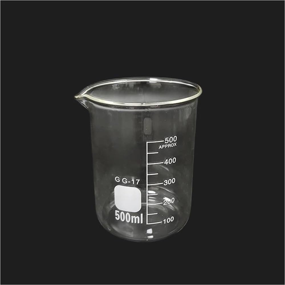 Vaso de precipitados de laboratorio, Paquete De Vasos Vidrio Borosilicato 4 Tamaños Múltiples for Material Laboratorio Experimentos Química