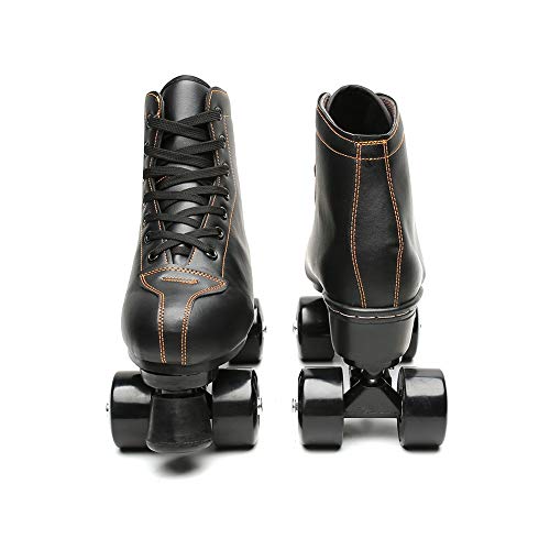 Image of Adult Roller Skates High Top Indoor Outdoor Quad Skates Black 12 M US Women
