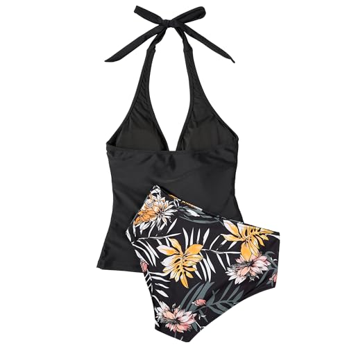 SUUKSESS Women Sexy Halter Tankini Bathing Suit Slimming Tummy Control Swimsuit3