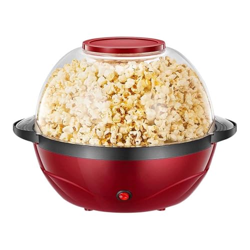 SMoonga Macchina per Popcorn, Macchina per Popcorn con capacità di 3,6 Litri, Macchina per Popcorn con agitazione elettrica, Macchina per Popcorn Automatica da 850 W, con Rivestimento Antiaderente