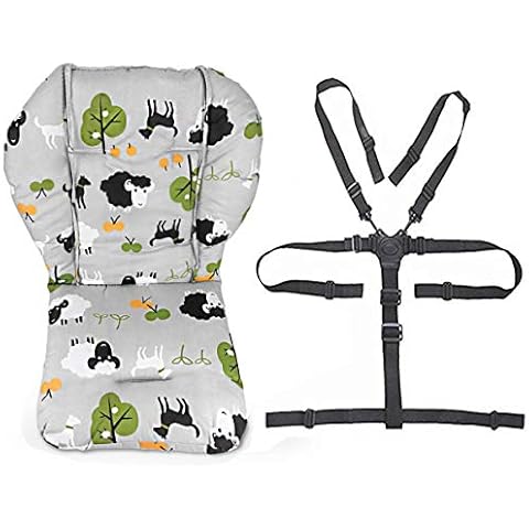 Ywoworld Funda de Cojín para Trona con Correas de 5 Puntos Cover