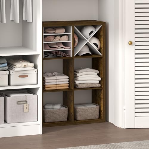 Image of Furinno Cubic Extra Thick 6-Cube Closet Organizers and Storage, Amber Pine | 14.6 x 30 x 44 in, Open Shelf Closet Storage, Closet Organizer, for Wardrobe, Bedroom, Living Room