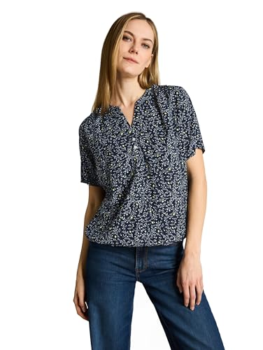 Tom Tailor Damen 1049796 Bluse, 40264-Navy Small Leaves Design, 38 – Ansicht 1