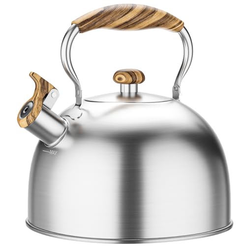 Tea Kettles Stovetop 2.6 Qt Stainless Steel Whistling Teapot