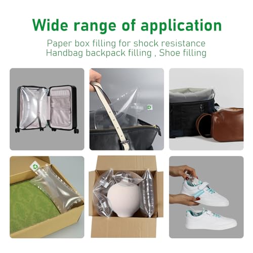 YSOOUA 200 Stück Luftpolsterkissen Luftkissen mit Luftpumpe Füllmaterial Paket 10 x 15cm Lufttaschen Polstermaterial Luftpolster für Transportverpackungen, Stoßfest für Keine Öffnungsfülung