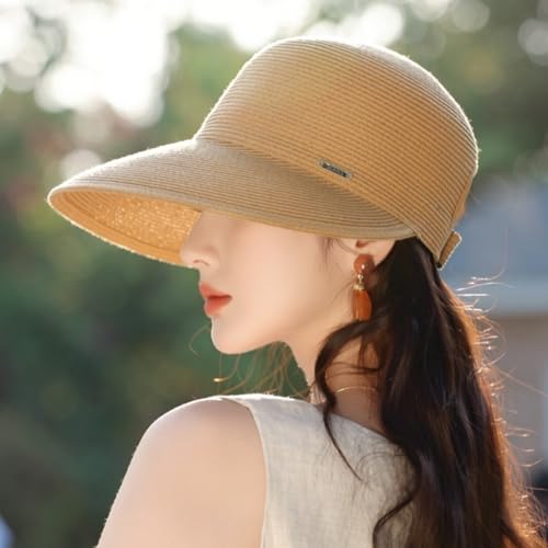 Sombrero de paja de ala ancha para mujer miniatura 3