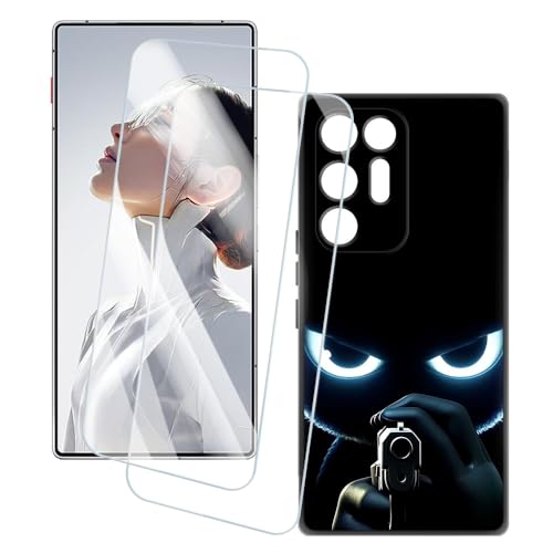 OAGELIM 2�Z�b�g �X�N���[���v���e�N�^�[ + �P�[�X ZTE Nubia Red Magic 11 Air Trace 5G (6.85 �C���`) �Ƃ̌݊������� �A�[�e�B�X�e�B�b�N�J�X�^���v�����g�J�o�[�Ƌ����K���X�t�B���� �X�N���b�`�h�~ (��