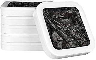 TOWNEW Pack of 6 Garbage Rings (125 Bags Approximately), Polyethylene, White, 6 Packs