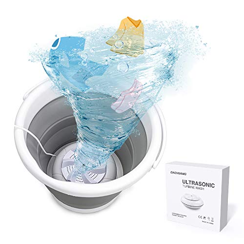 Portable Ultrasonic Washing Machine, Magic Folding Mini Washing Machine for Socks Underwears Baby Clothes 2 Lb, Usb Automatic Turbo Washer for Home Camping Dorms Trip College Room Present (Grey)