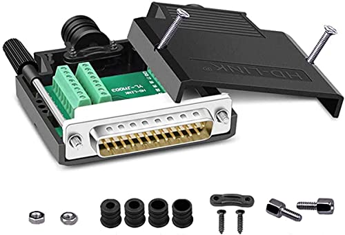 YINETTECH Adaptateur DB25 Mâle RS232 Sans Soudure – Connecteur D-SUB 25 Broches Vers Borne à Vis Avec Boîtier, Pour Automates Et Contrôle Industriel