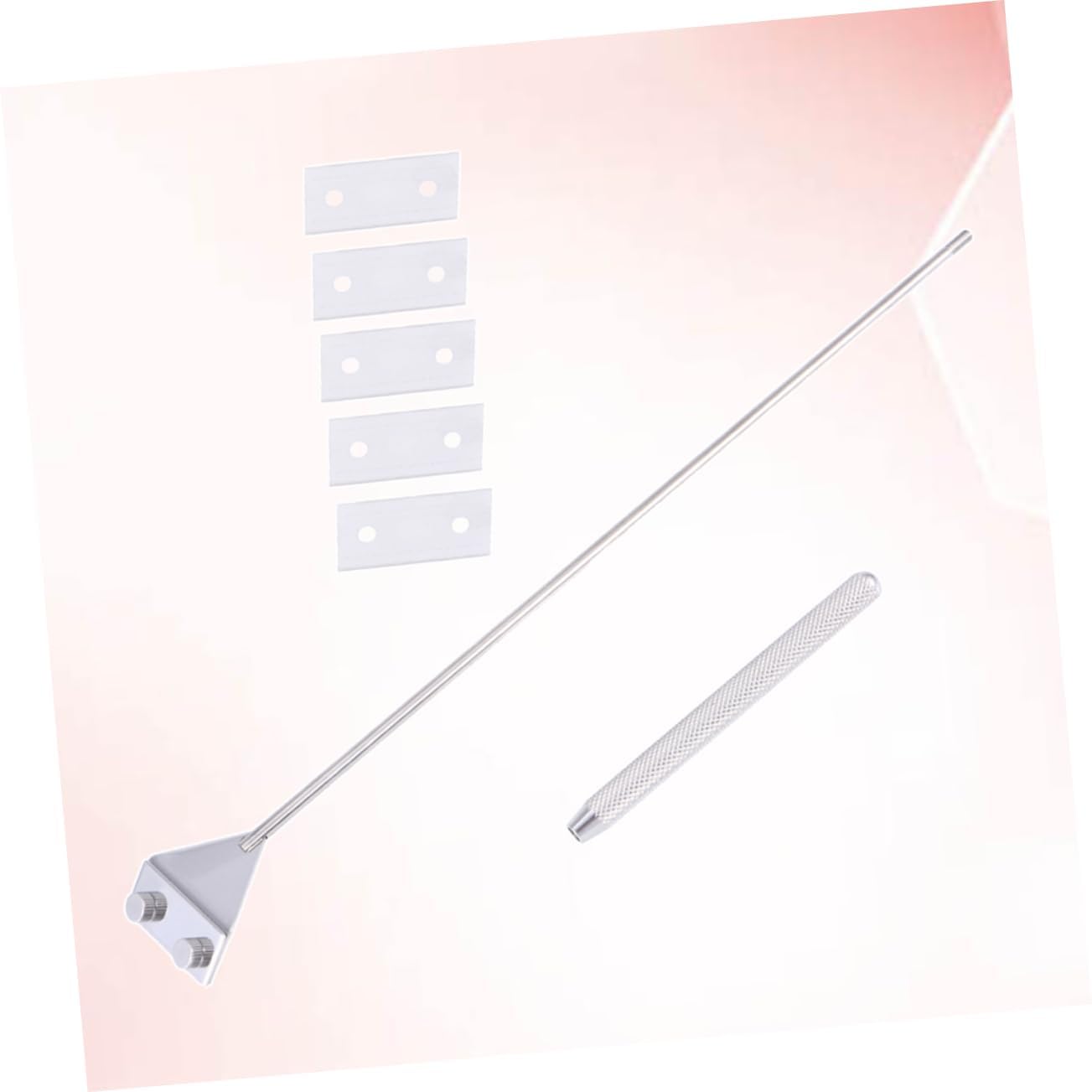 SUPVOX Stainless Steel Fish Tank Scraper with Blades Long Aquarium Tool for Tanks Durable Comfortable Extended Handle