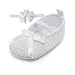 Delebao Baby Girl Infant Satin Mary Jane Baptism Shoes Dance Ballerina Slippers (0-6 Months, Shoes & Headband)