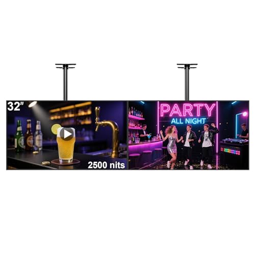 Image of 32inch Digital Signage, 2500 Nits High Brightness Advertising Display, Slim Fit Frameless LCD Monitor, CMS Remote Publishing, 24 /7 Operation, Smart Split Screen Play, HDMI /USB /WiFi