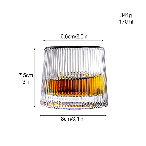 Copos de uísque de cristal, copos de uísque de cristal, copos rotativos para beber esféricos de fund