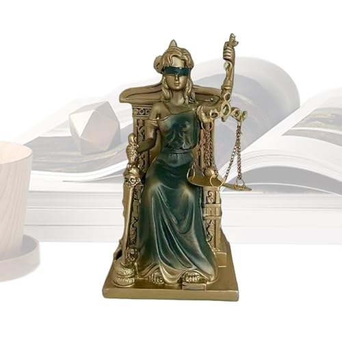 Sculpture femme justice pour étagère et cheminée de salon style rétro unique