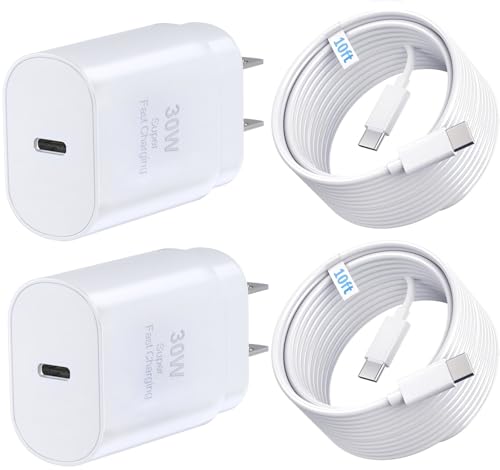 USB-C Charger 30W Super Fast Charging, Type C Block Adapter Plug Cable Cord 10ft for iPhone 17,17 Air,17 Pro,17 Pro Max, iPhone 16,16 Plus,16 Pro,16 Pro Max, iPhone 15, iPad Pro 12.9/11