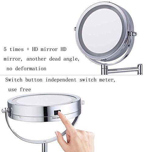 Miroir rond grossissant de maquillage et rasage double face pour salle de bain