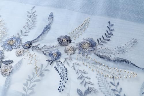 Jeelow Silk Wool Floral Fashion Scarf Shawl Wrap Lightweight Sheer For Women Floral Embroidery Wedding Party Prom3