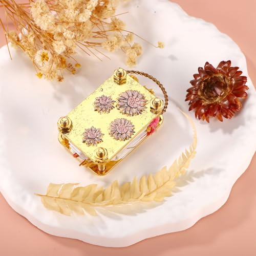 Lyreh Mikro-Blumenpresse, 5x3,5cm Tragbares Miniatur-Blumenpressset Metall Mikrowellen-Pressset DIY-Pflanzenkonservierung Perfektes Geschenk für Kunsthandwerksliebhaber Pflanzenliebhaber