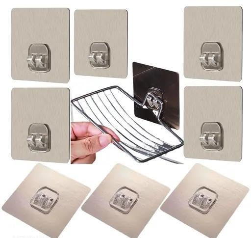 Wall Hooks| Design - 85 8Pcs V Shape Self Adhesive Wall Hook Seamless Stickers Wall-Mounted ha for Home and Kitchen