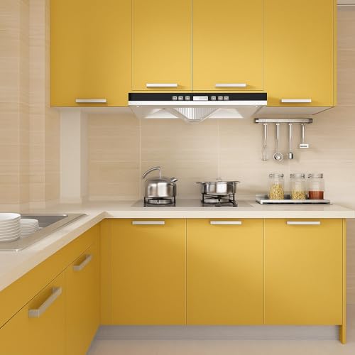 Image of Golden Solid Matt Peel and Stick Wallpaper Contact Paper Wallpaper Modern Self Adhesive Wallpaper Decorative Removable 12 x 48 Inch