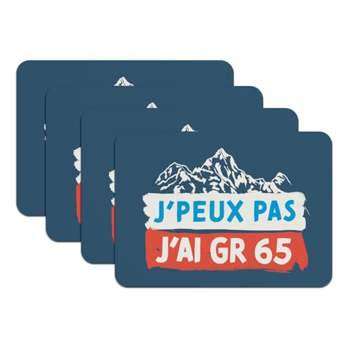 Set de table GR 65 Randonnée bleu en caoutchouc x4 grand format - 2
