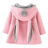 CoKate Infant Baby Girl Fall Winter Hooded Coat Sweet Rabbit Jackets Outerwear (Pink, 9-12 Months)