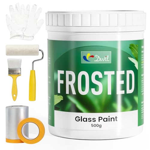 DWIL Frosted Glass Paint 16oz Window Privacy Paint Waterproof Frosted Glass Spray UV Resistant Window Privacy Film for Bathroom Kitchen Door