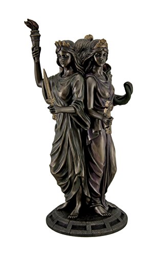 Estatua Griega Triple Diosa Hécate Acabado Bronce Grande