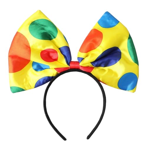 Ralondbey Diadema para el pelo de payaso de lunares para adultos y niños, disfraz de fiesta de cosplay, juego de rol, accesorio de disfraz de Halloween, accesorios para el cabello para mujeres y niñas