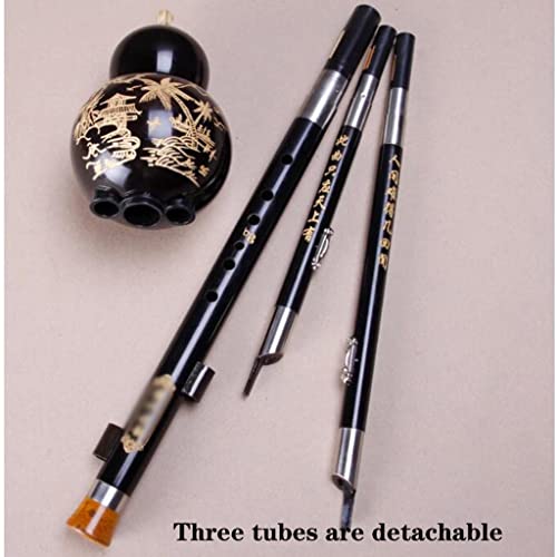 Ebony Gourd Silk C Flat B Key Performance Type Cucurbit Silk Adult Beginner Musical Instrument Cucurbit Flute Durable And Beautiful (Color : Black, Size : Small D-Key) #TOP2