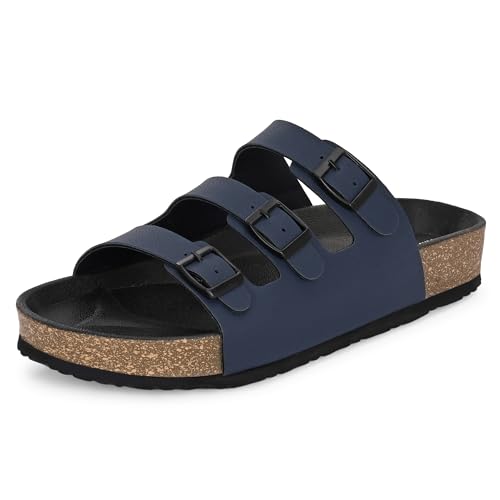 Image of Centrino Men's Berkin-Style Slip-On Sandals | Open Toe Design | Soft PU Footbed | Lightweight & Comfortable | Arch Support | On-Grip Sole | Casual Outdoor Wear (9208)
