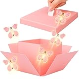 1 Schmetterling Überraschungsbox, Geschenkverpackung Geburtstag mit Fliegenden Schmetterlingen, Explosionsbox für Valentinstag, Muttertag,Überraschungsbox geburtstagberraschungsbox geburtstag