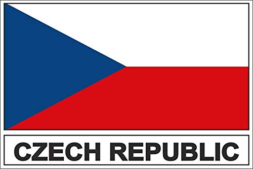 Akachafactory Autocollant Sticker Drapeau CZ Republique tcheque