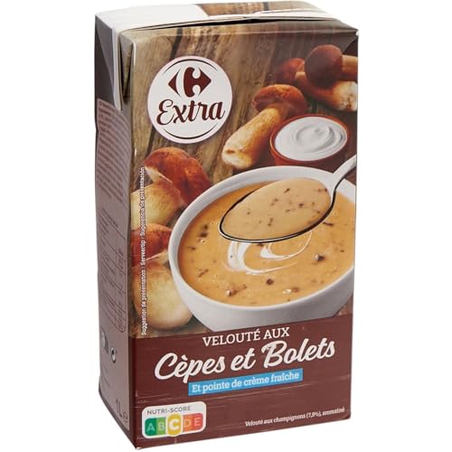 Soupe Velouté Cèpes Bolets CARREFOUR EXTRA pour dîner rapide et gourmand en famille 1L x4