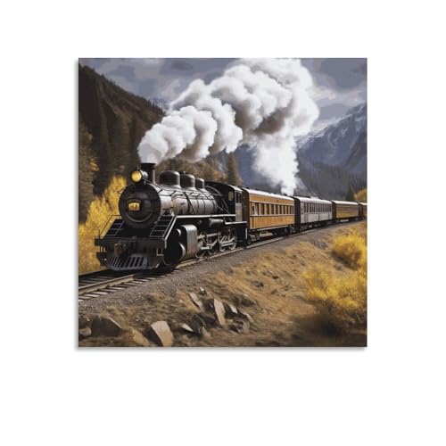 Toile murale abstraite locomotive résolvant le manque de relief des murs blancs nus