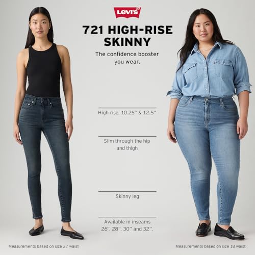 Levi's Women's 721 High Rise Skinny Jeans, Soft Black, 34 (US 18) S