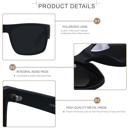 LYZOIT Extra Large Sunglasses for Big Wide Heads Mens Polarized XL Oversized Square Sun Glasses4